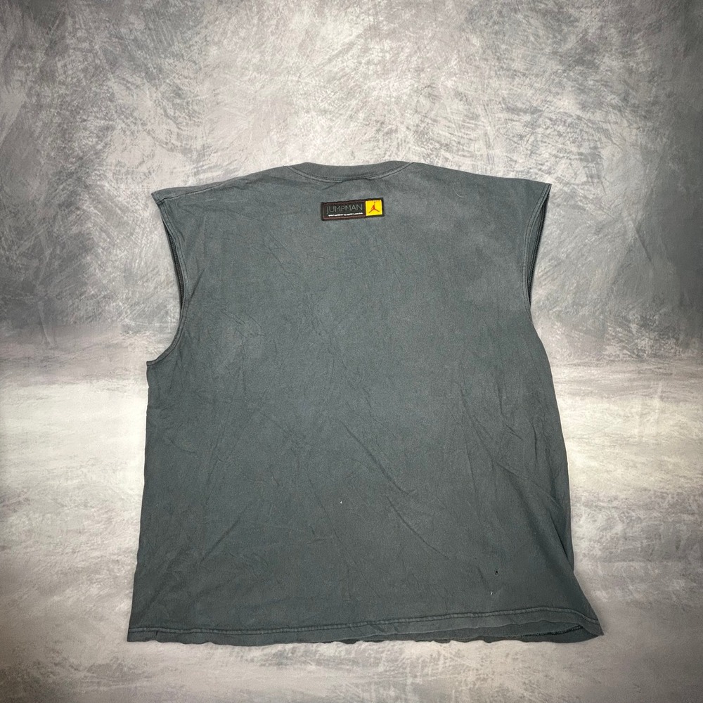 Vintage 90s Nike Air Jordan Muscle Tee Shirt XL Black Red Jumpman Made in USA - Picture 7 of 9